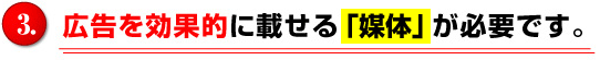 広告を効果的に載せる、「媒体」が必要です。