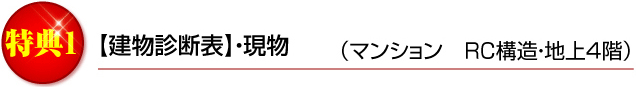 特典１【建物診断表】・現物（マンション　ＲＣ構造・地上４階）