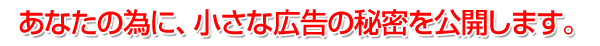 あなたの為に、小さな広告の秘密を公開します。
